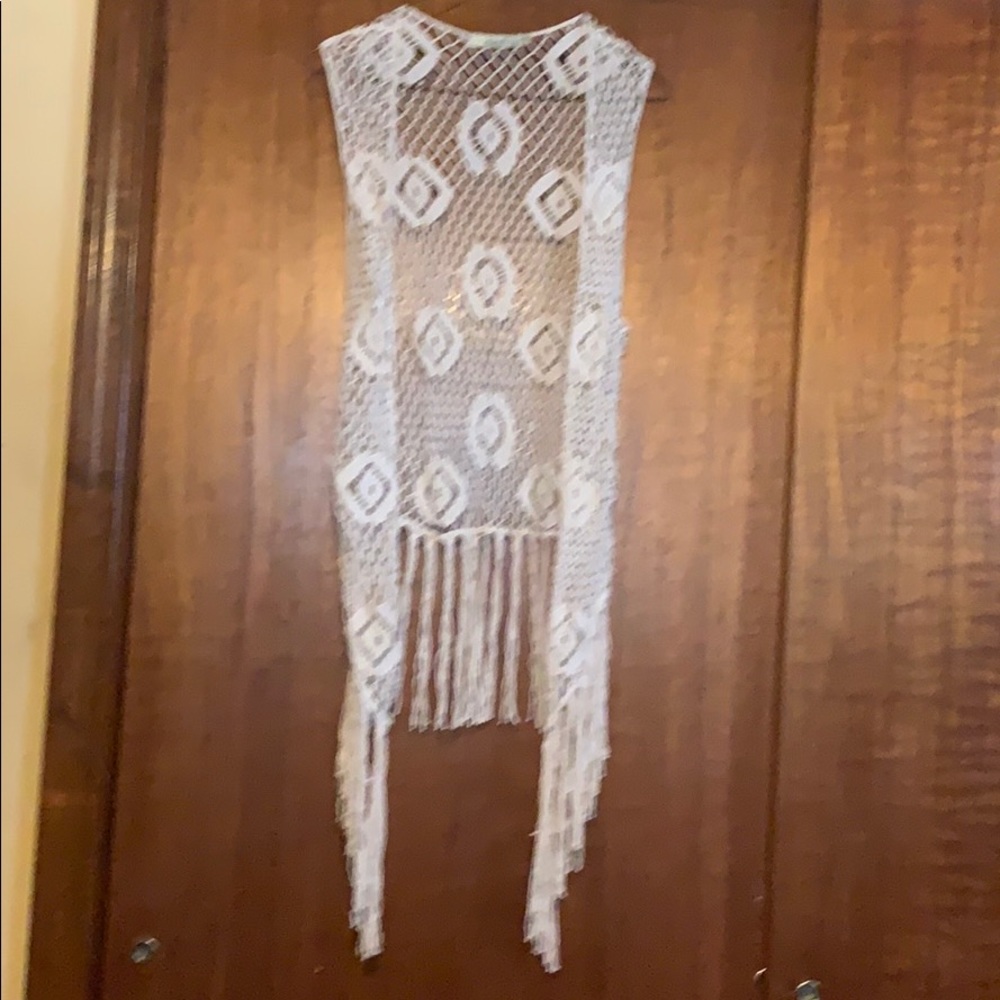 Crochet vest with fringe